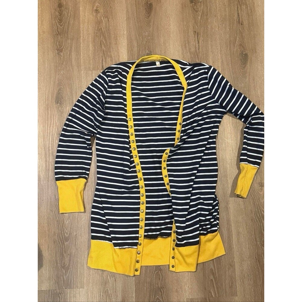 Richcoco  blue & yellow cardigan Size Large